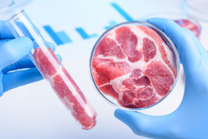 Analityk laboratoryjny sprawdza jakość i cechy chemiczne czerwonego mięsa. /Źródło: 123rf.com