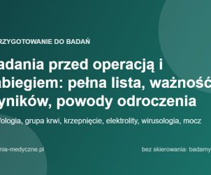 Badania przed operacją i zabiegiem: pełna lista, ważność wyników, powody odroczenia