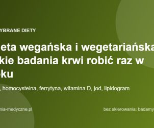 Dieta wegańska i wegetariańska: jakie badania krwi robić raz w roku