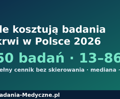 Ile kosztują badania krwi w Polsce 2026 - cennik 50 badań bez skierowania