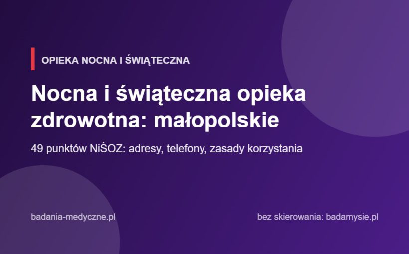 Nocna i świąteczna opieka zdrowotna: małopolskie