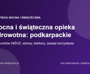 Nocna i świąteczna opieka zdrowotna: podkarpackie