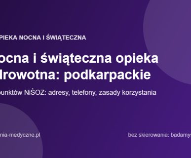 Nocna i świąteczna opieka zdrowotna: podkarpackie