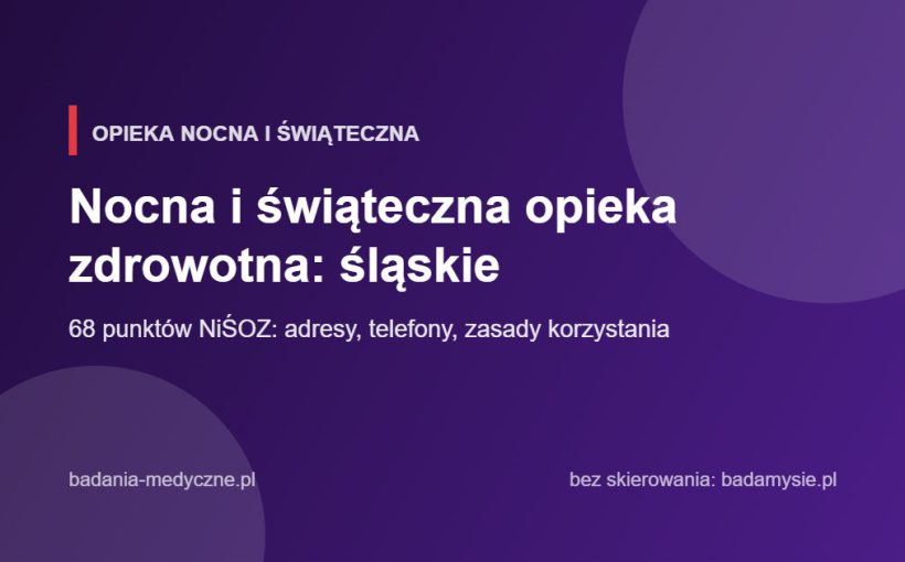 Nocna i świąteczna opieka zdrowotna: śląskie