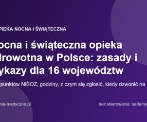 Nocna i świąteczna opieka zdrowotna w Polsce: zasady i wykazy dla 16 województw