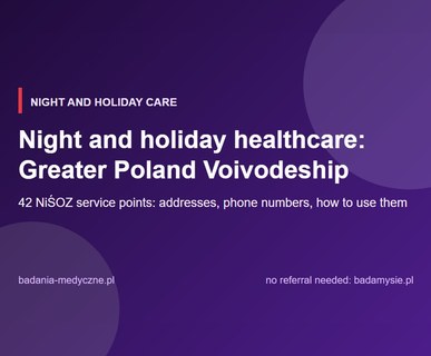 Night and holiday healthcare: Greater Poland Voivodeship. Addresses, phone numbers and access rules