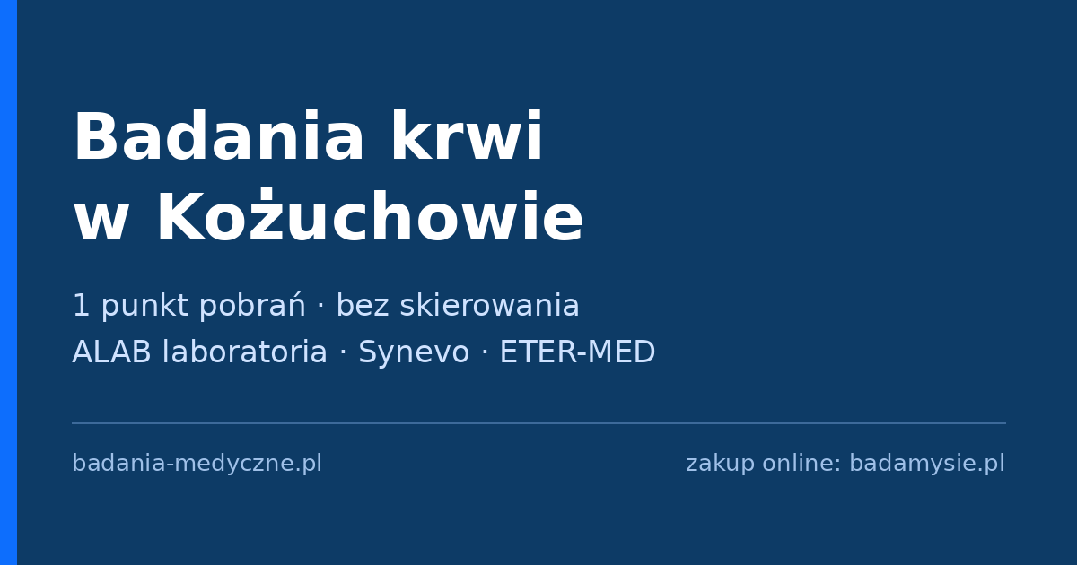 Badania krwi w Kożuchowie – punkty pobrań bez skierowania