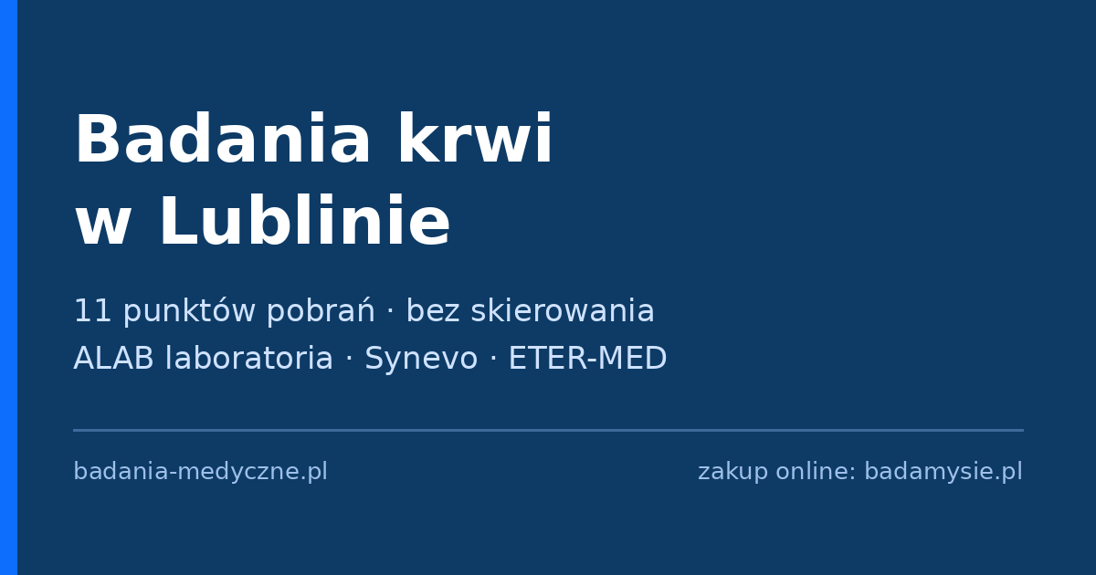 Аналізи крові у Любліні — пункти забору без направлення