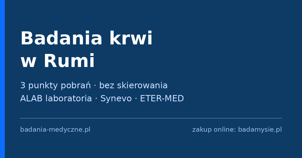 Badania krwi w Rumi – punkty pobrań bez skierowania