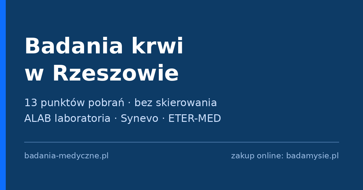 Badania krwi w Rzeszowie – punkty pobrań bez skierowania