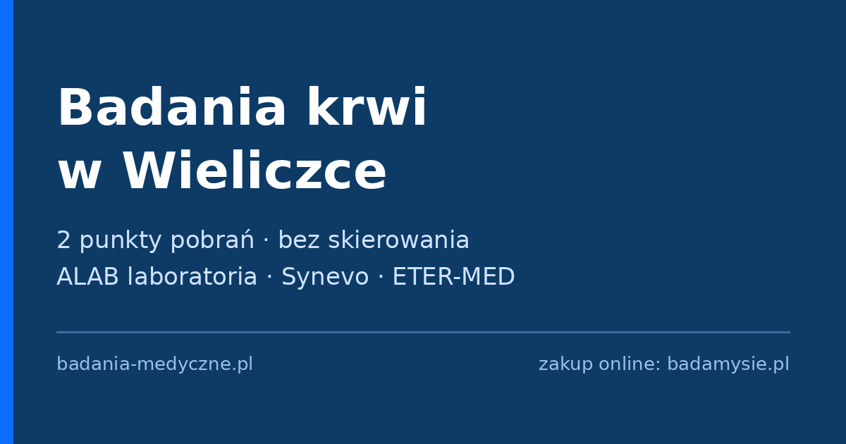 Badania krwi w Wieliczce – punkty pobrań bez skierowania