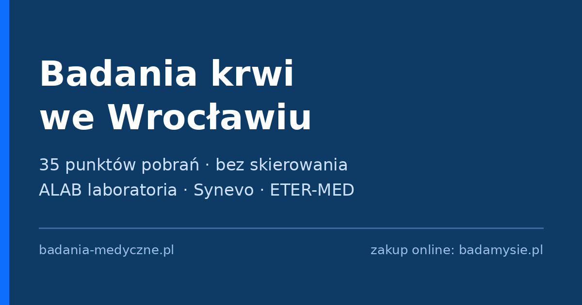 Badania krwi we Wrocławiu – punkty pobrań bez skierowania